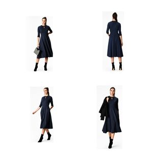 Eshakti  Teal Blue Midi Dress Size 10 (pit to pit-18" & L-38"-missing belt